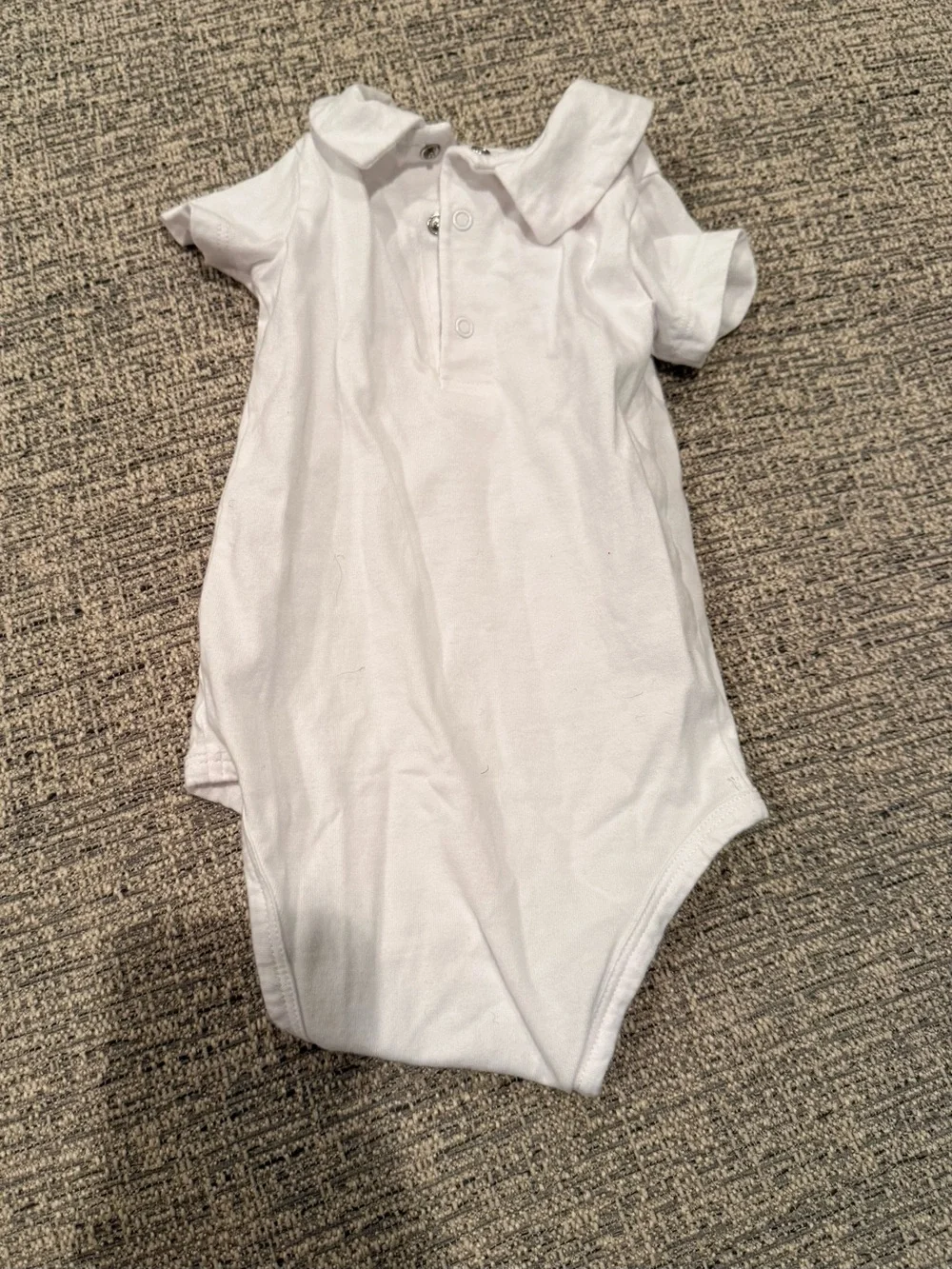 Pureborn Baby White Peter Pan Collar Bodysuit 9-12 Months Classic Unisex